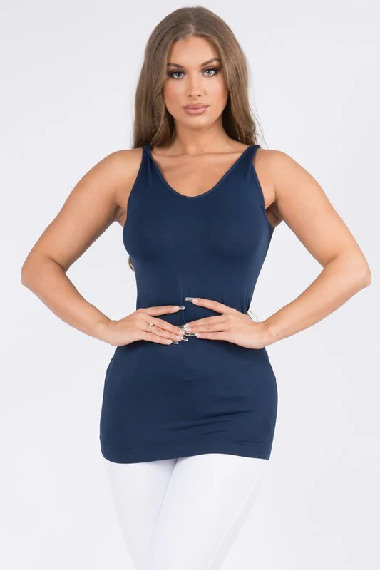 Reversible V or U Neckline Seamless Tank NAVY